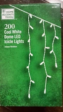 Home Accents Holiday 200-Light LED Cool White Icicle Dome Light Set