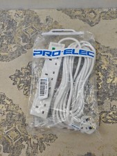 PRO ELEC PL09211 4 Gang Surge Protected Extension Lead White, 8m