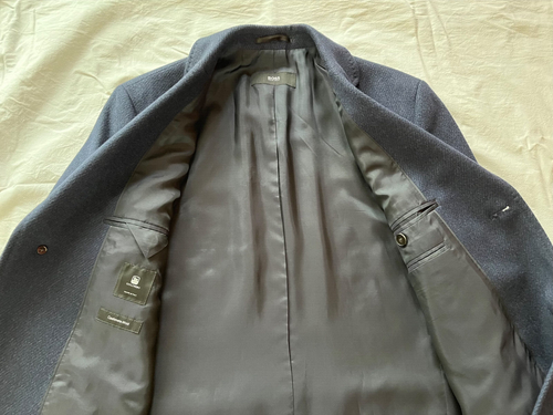 Mantel Hugo Boss Wolle - Kaschmir Blau Herren Gr. 50 - Bild 8 von 11