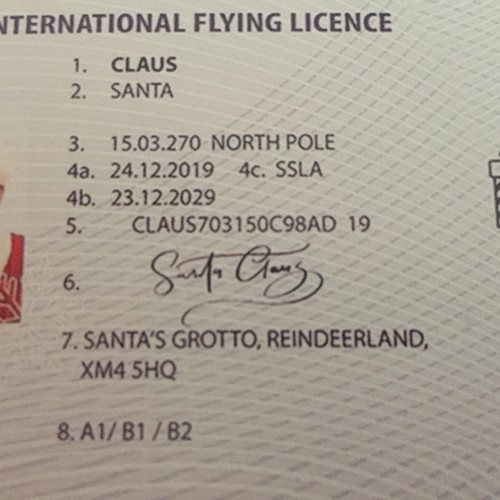 Santa Claus Lost Driving/Sleigh Licence Father Christmas Box Key Eve Gift - Picture 4 of 4