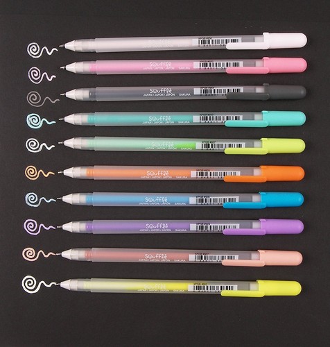 10 x Sakura Souffle Gelly Roll Gel Pen 10 Vibrant COLOUR SET - Made in Japan - Picture 2 of 2