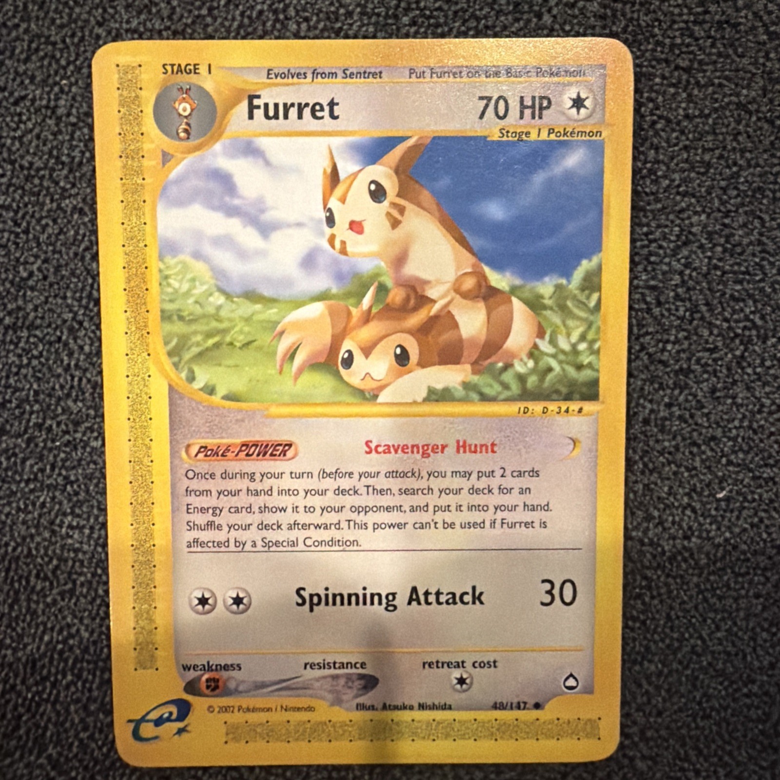 FURRET 2002 POKEMON AQUAPOLIS #48/147 STAGE 1 