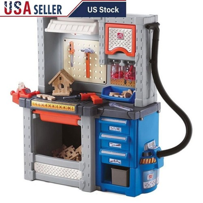#ad Deluxe Kids Tool Workshop Playset W 50 Accessories Electronic Drill Vacuum New $332.98