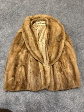 Vintage Mink Fur Stole/Wrap Sleeveless 50s-60s Beige Fits Small/Medium