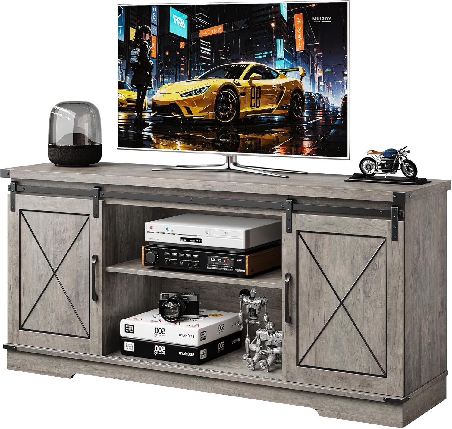 Entertainment Center Media Tv Console Table For Tvs Up To 65"