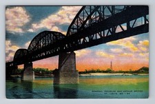 St Louis MO-Missouri, General Douglas MacArthur Bridge, Antique Vintage Postcard