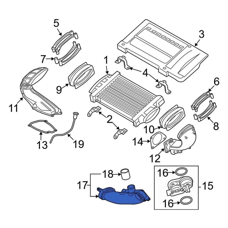 For Mini Cooper 2005-2008 Mini 13717552223 Upper Engine Air Intake Hose Foto 2 de 2