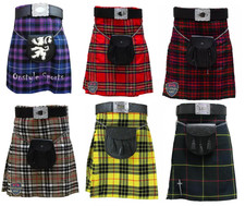 Men's Scottish 5 Yard Tartan Kilt Highland Traditional Wedding/Formal Wear Kilts