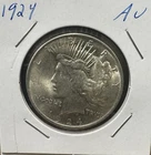1924 SILVER PEACE DOLLAR AU  FREE SHIPPING
