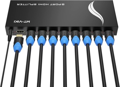 4K HDMI Splitter 1 in 8 Splitter 1 8 out + UK Netzteil, 4K30Hz 