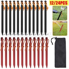 Pack of 12/24 Aluminium Alloy Tent Pegs 18cm Lightweight Nail Stakes Outdoor