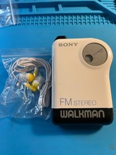 Sony SRF-26 FM Radio, with New Earbuds, Missing Battery Compartment Cover
