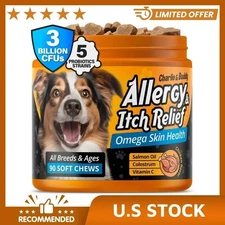 Dog Allergy Itch Relief & Immune Chews for Dogs with Omega 3 Itchy Skin