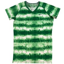 Nike Pro Combat Dri-FIT Tie Dye Green Fitted Athletic Women's T-Shirt Medium