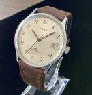 Vintage Timex Men’s Watch Cream Dial | Manual Wind | New Strap | Running