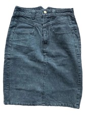 VTG Jordache Jean Pencil Skirt Women  s Size 8 Black Denim Midi 90s