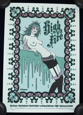 #ad #ad Tara McPherson High On Fire Poster Bowery Ballroom NYC Death Metal Girl Print 06 $198.00