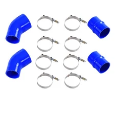 Blue Intercooler Boot Silicone Hose w/Clamps Kit For 94-02 Dodge Ram Pickup 5.9L