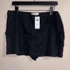 Abercrombie  Fitch Women  s Scarlett Mid Rise Linen Blend Mini Skort Size: L NEW