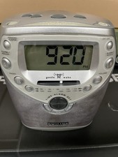 PHILIPS AJ3950 AM/FM Radio Alarm Clock CD Player Vintage Graphite Tested  Works