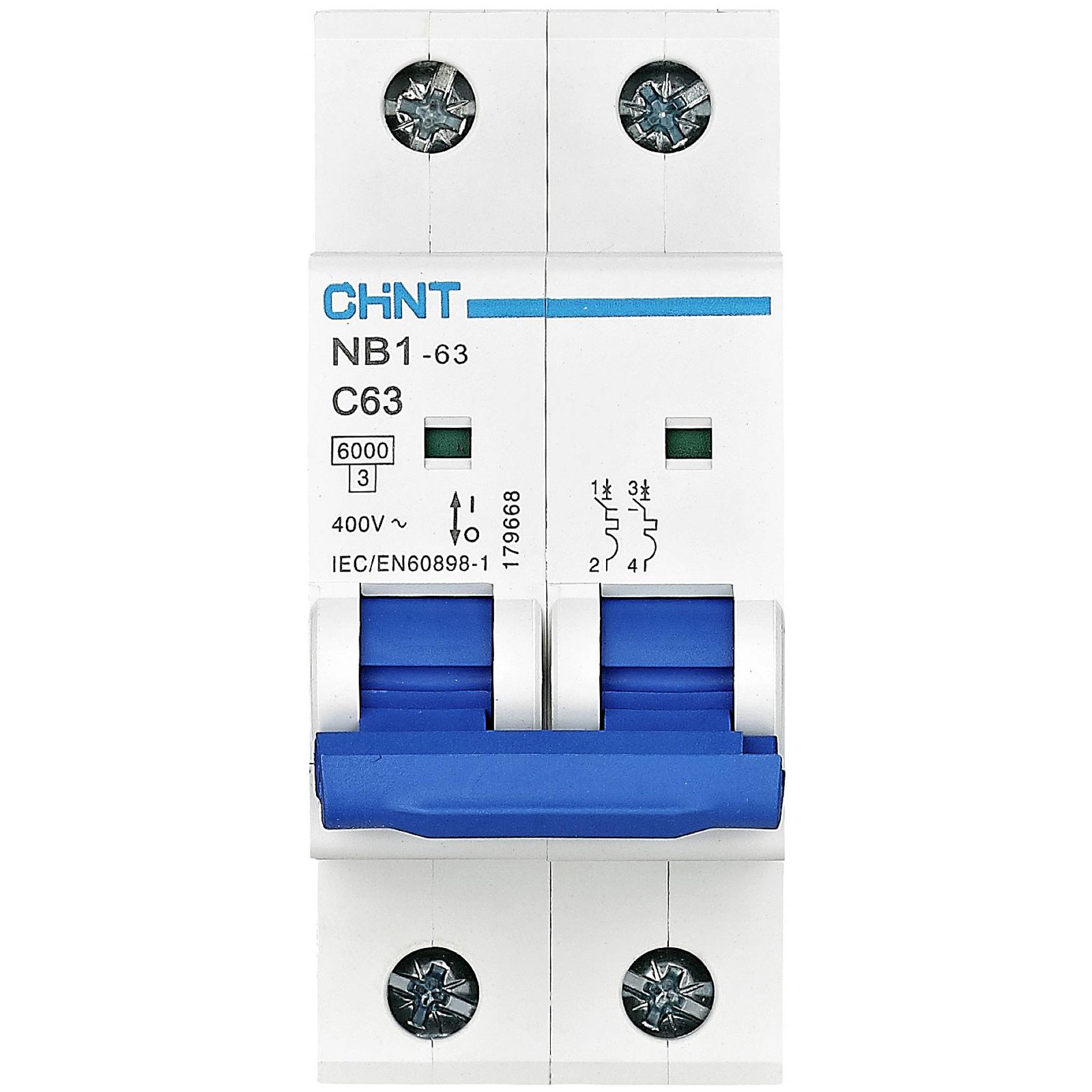 Chint 179666 NB1-63 Circuit Breaker 2P 50A 240V/415V 6kA Protection - Image 2