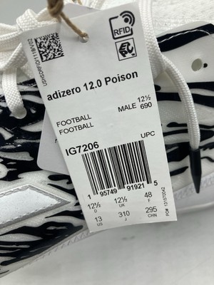 Adidas Adizero 12.0 Poison Black White Football Cleats  display picture 1
