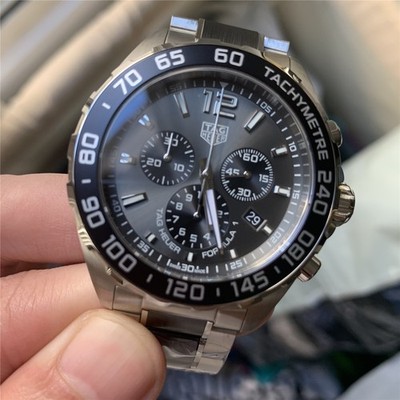 TAG Formula 1 QUARTZ Chronograph 43mm Mens Watch GREY CAZ1011.BA0843 TWO TONE
