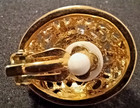 Gold-Tone Filigree Clip-On Earrings with Simulate Pearl Centers — photo 3