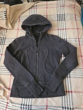 Lululemon Sz 6 Women's Black Solid Full Zip Hooded Hoodie Pockets Thick Jacket