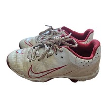 Nike Youth Girls Size 1 Hyperdiamond 4 Red White Softball Cleats FastPitch
