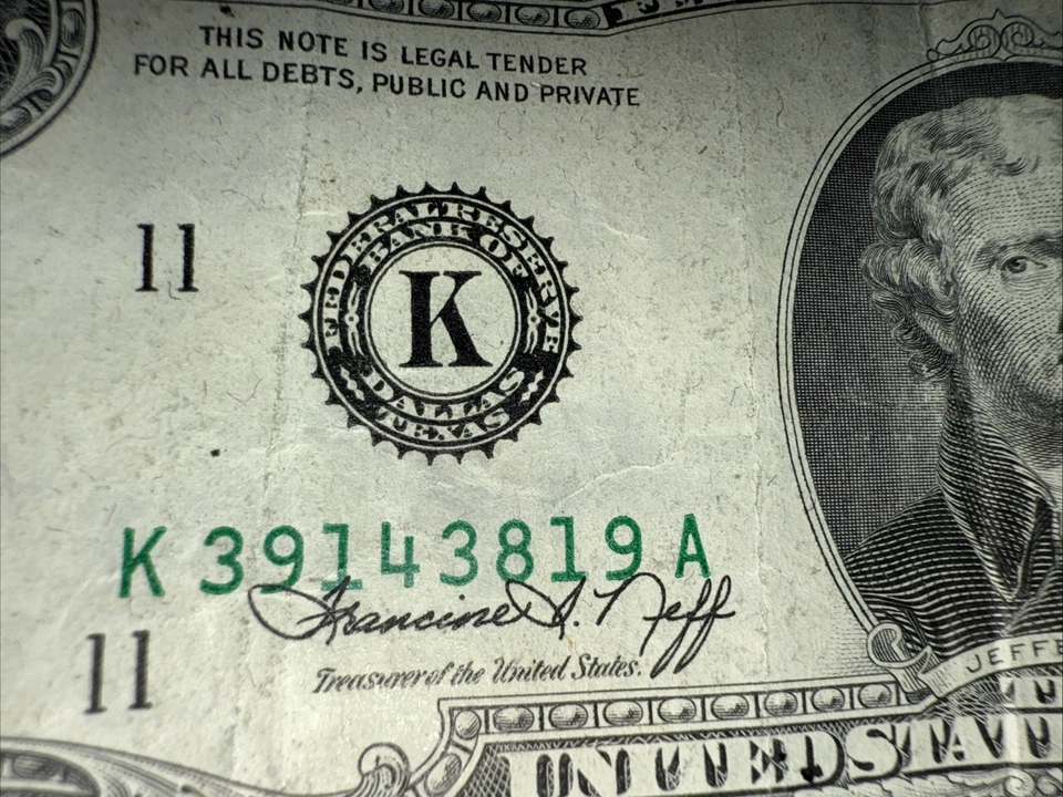 1976 Bicentennial 2.00 Two Dollar Bill Error Misaligned Print  SEE PICS md - Image 3 of 4