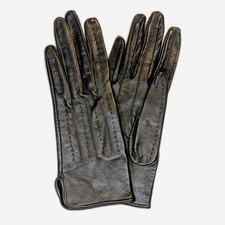 Vintage Women's Stockman Dark Espresso Colored Leather Gloves XS