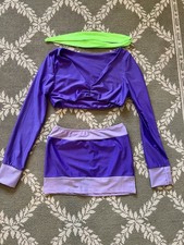 Daphne Women s Purple 2-Piece Set Crop Top Mini Skirt Headband