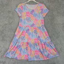 Lilly Pulitzer Dress Womens Small Multicolor Tropical Floral Cotton Fit Flare