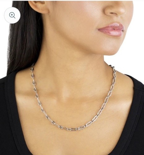 CAROLYN POLLACK Amer West Sterling 36" Hammered Oval Link Chain Necklace 33GR - Picture 12 of 14