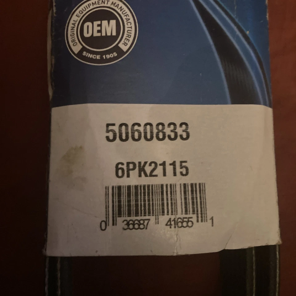 Correa de transmisión serpentina Dayco 5060875 Poly Rib OEM 6PK2225 diseño silencioso EE. UU. Foto 2 de 4