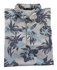 Travis Mathew Men's Sz. Large Floral AOP Golf Performance Polo Shirt 