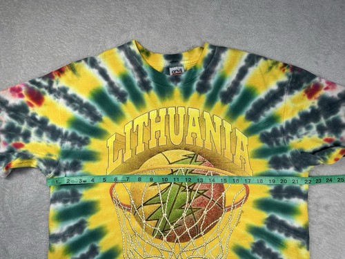 Vintage 90s Lithuania Grateful Dead Shirt Herren XL Tie Dye Rock Band Basketball - Bild 7 von 8