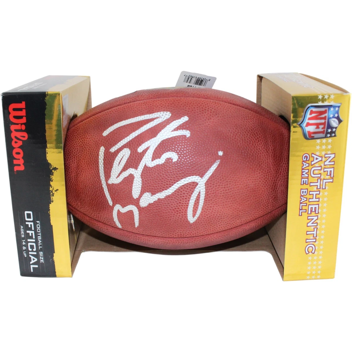 Ballon De Football NFL Wilson Dédicacé Par Peyton Manning (Colts D'Indianapolis) - État Quasi Neuf