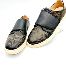 Olukai Pehuea Loupili Women  s 9.5 Leather Slip On Sneakers Black Tan Rare