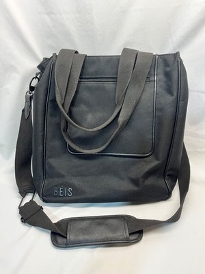BEIS The North To South Tote Bag in Black Removable Shoulder Strap Travel