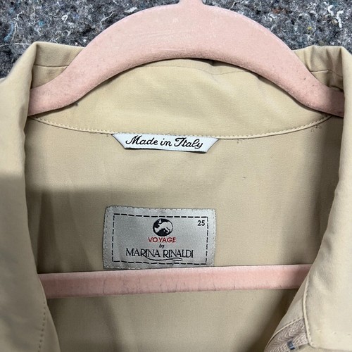Voyage Marina Rinaldi Jacket Women 25 Large Beige Full Zip Lightweight - Picture 4 of 8