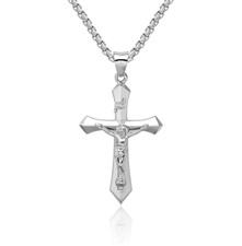 925 Sterling Silver Inri Jesus Crucifix Cross Necklace