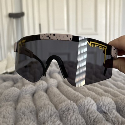 Pit Viper Multicolor Plastic Frame Black Lens Wrap Cycling Sunglasses