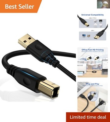 High-Speed 6FT USB Printer Cable - Type A to B for Printers & Scanners