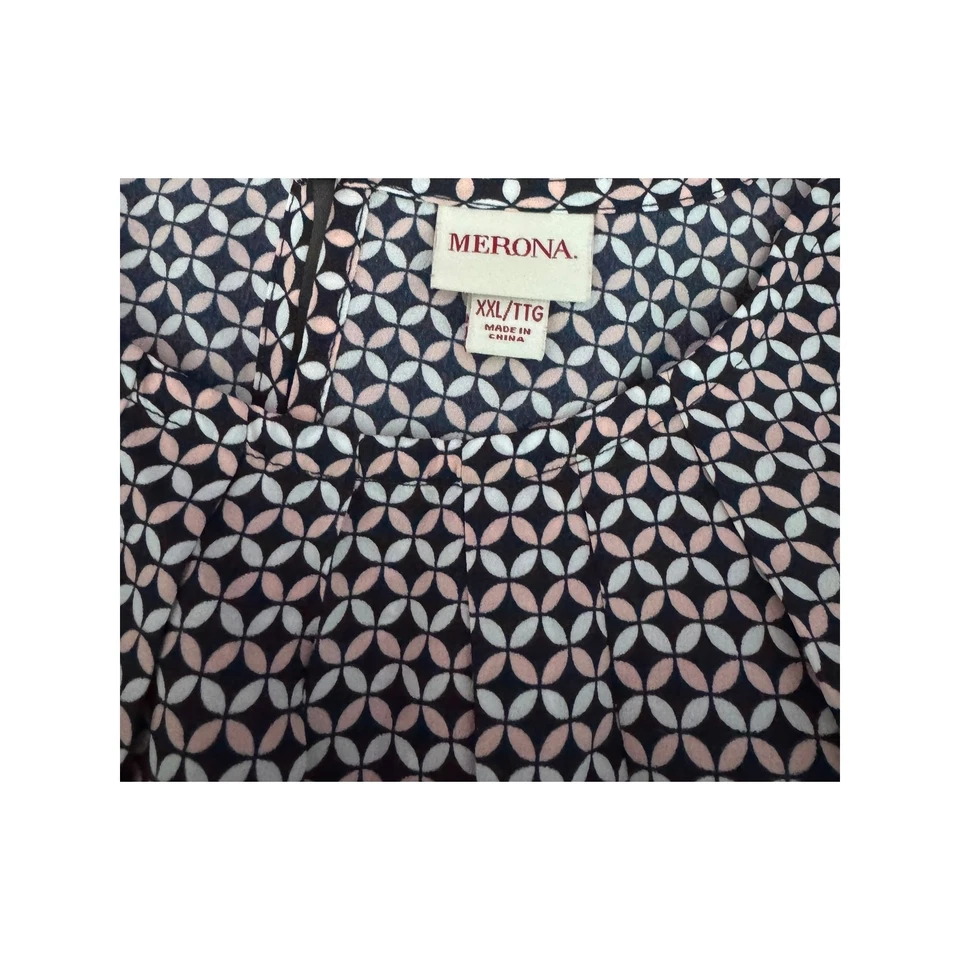 Топ Merona XXL из полиэстера без рукавов черный розовый с геометрическим принтом - Изображение 4 из 4