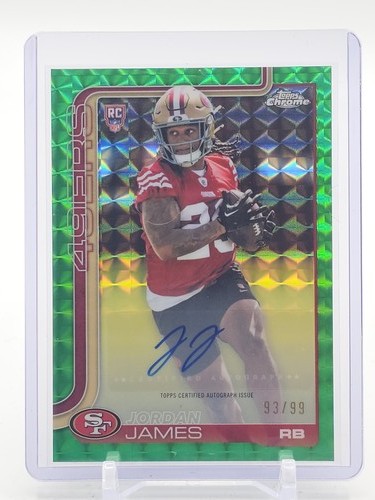 JORDAN JAMES 2025 TOPPS CHROME ROOKIE AUTO GREEN GEOMETRIC /99 #RA-JJ Q5194