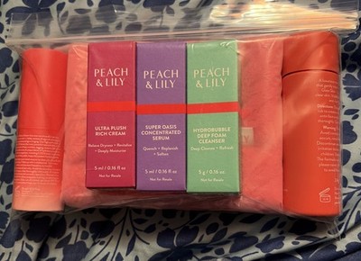 Peach & Lily Newest Renew & Hydrate Skin Care-Cleanser, Serum, Moisturizer -7 Pc