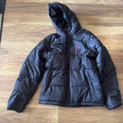 US Polo Assn Men's Puffer Jacket Black- M