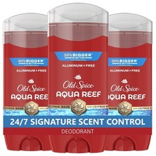 Old Spice Aluminum Free Deodorant Men Aqua Reef Scent 3.8 oz Pack of 3